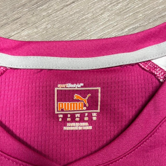 Puma Pink and White Short Sleeve Tee - Picture 2 of 4